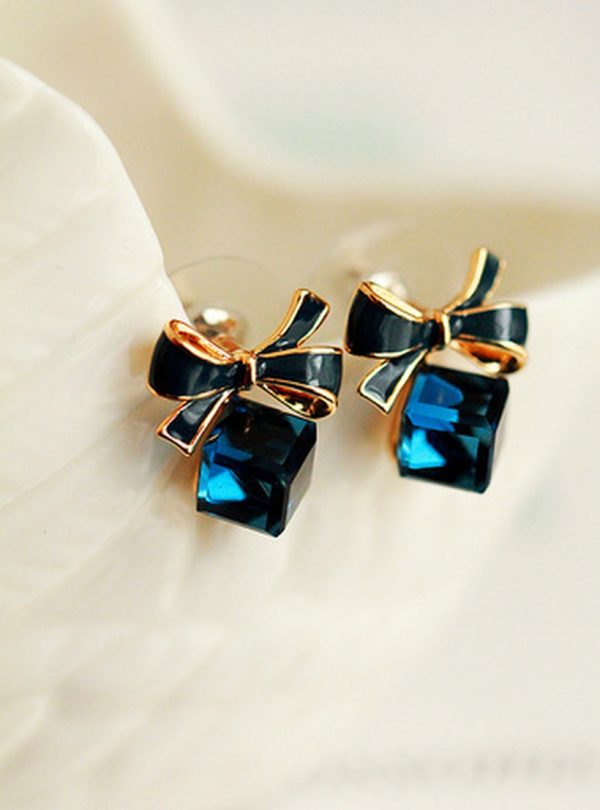 Aretes Cristal con forma de Cubo - Imagen 3