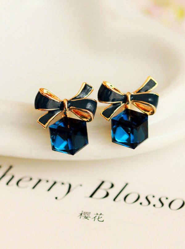 Aretes Cristal con forma de Cubo - Imagen 2